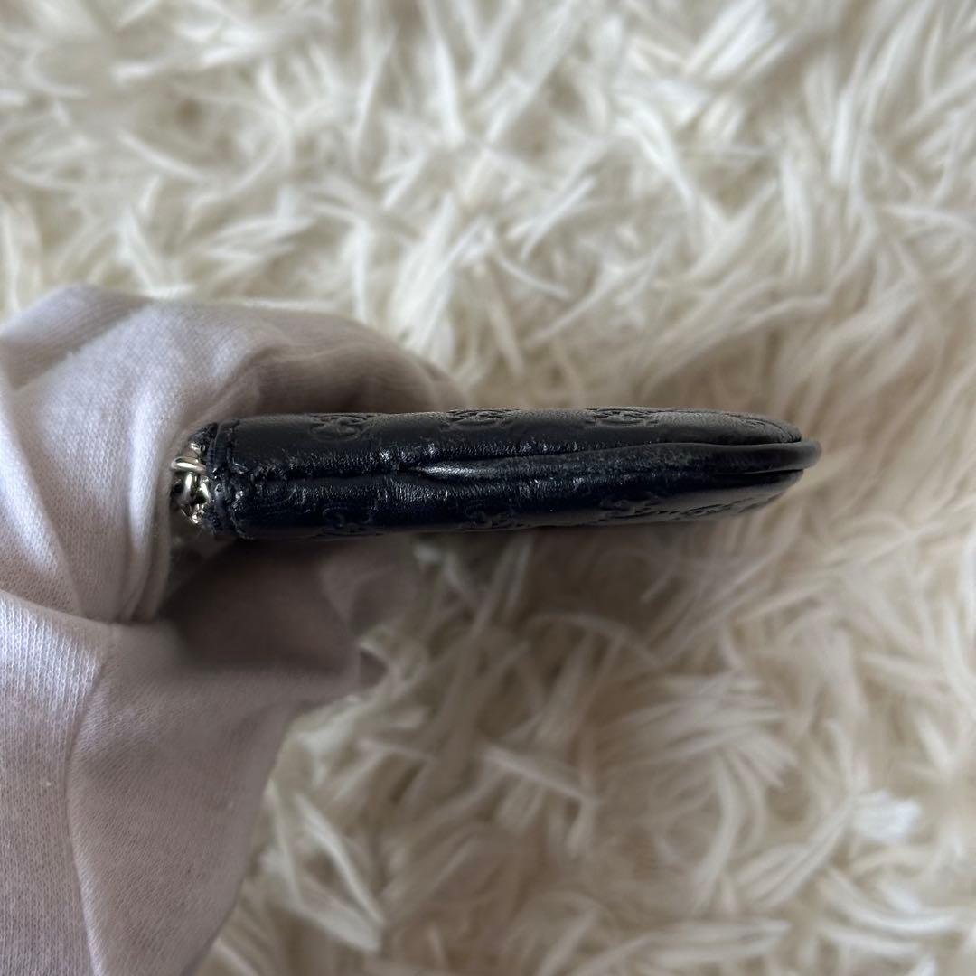 ✨️美品✨️ グッチ ケース マイクロシマ チェーン GG柄 レザー 黒