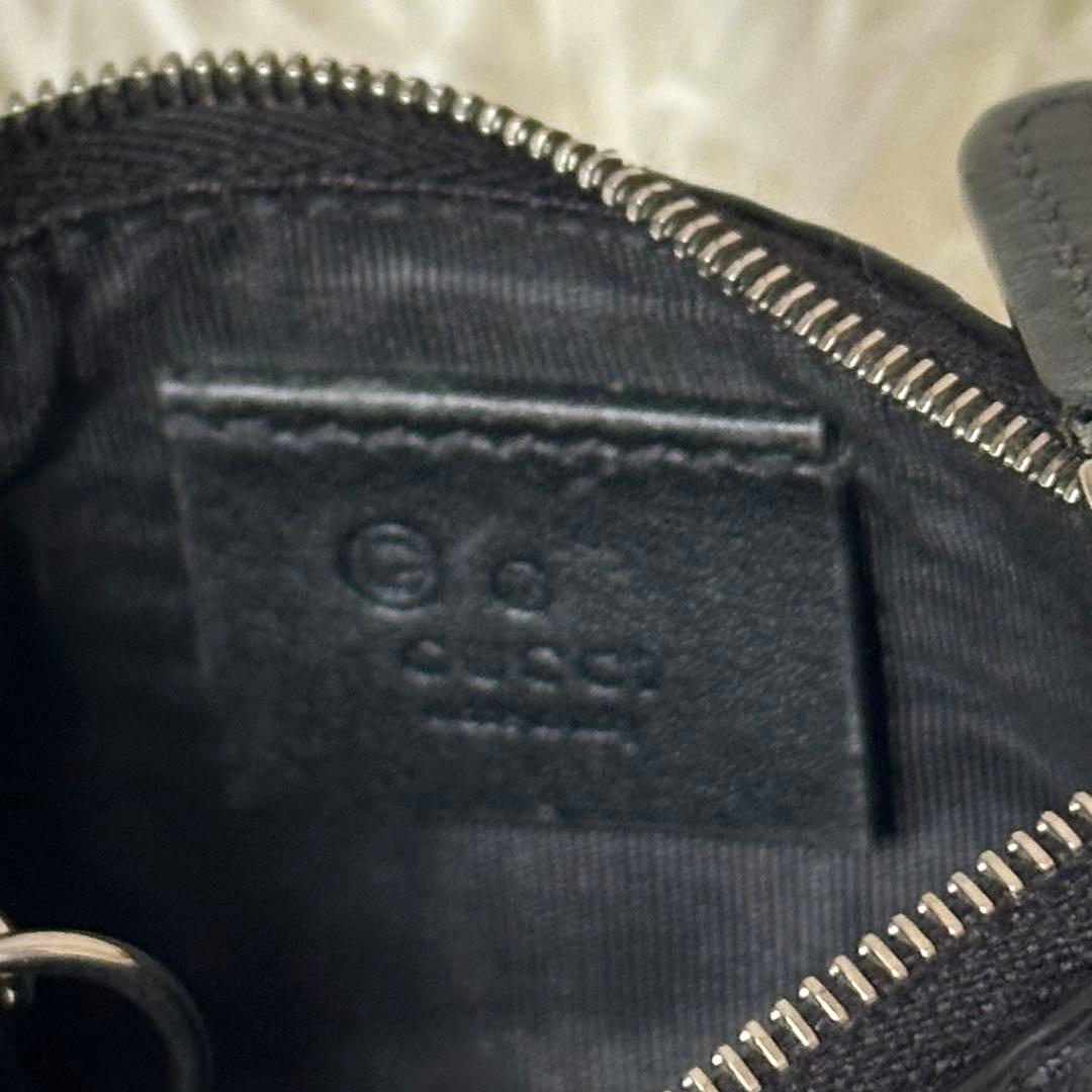 ✨️美品✨️ グッチ ケース マイクロシマ チェーン GG柄 レザー 黒