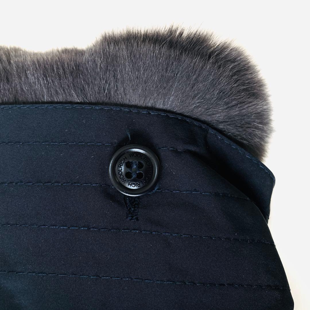 美品✨ウールリッチ　ボウブリッジ　ダウンコート　ラビットファー　ネイビー　XS