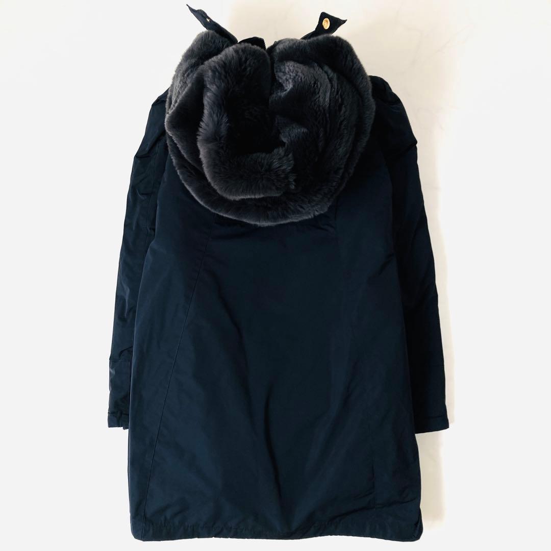 美品✨ウールリッチ　ボウブリッジ　ダウンコート　ラビットファー　ネイビー　XS
