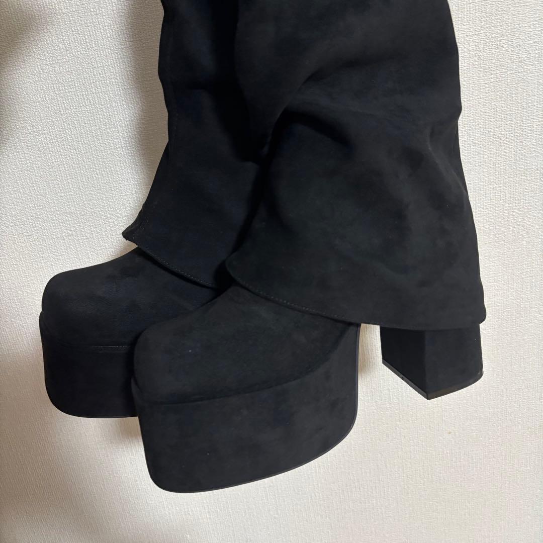 完売品　EMODA ルーズ　フレアー　カバー　フィット　ブーツ　ブラック