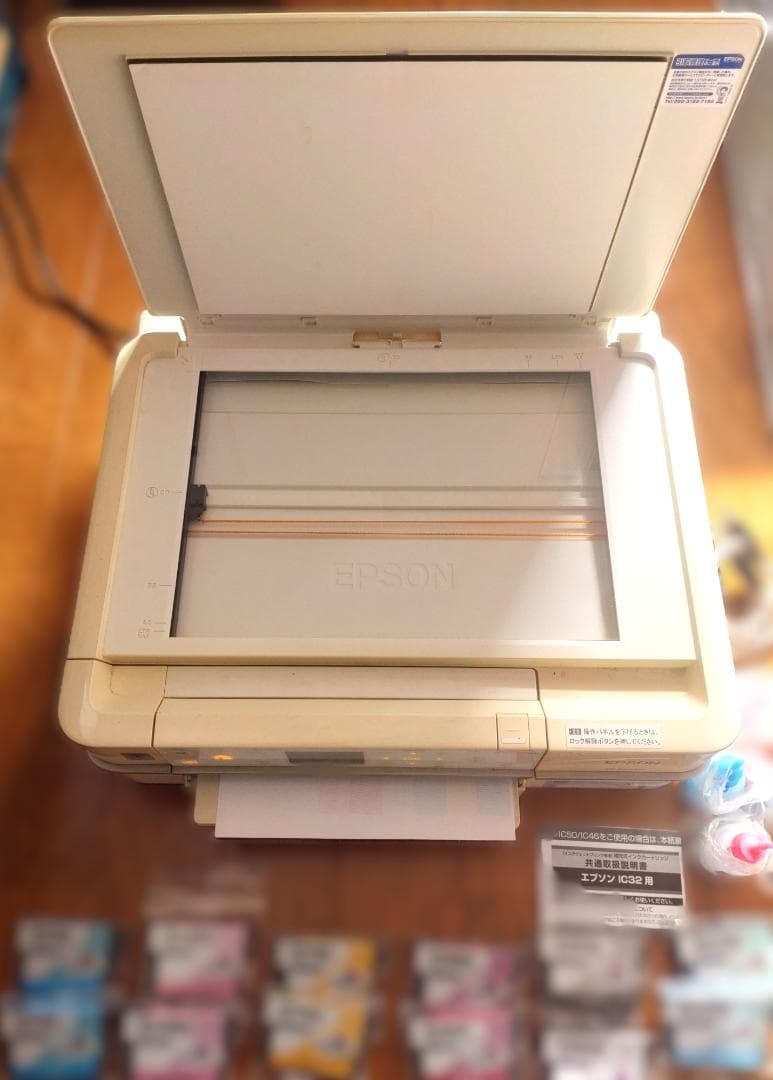 複合機EPSONプリンター EP-803AW本体＋未開封インク類付属：小ジャンク