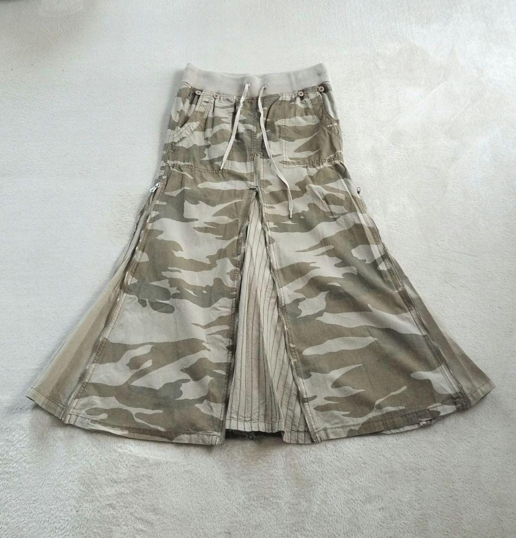 希少　goa ミリタリーロングスカート　迷彩　y2k 　Ｓ