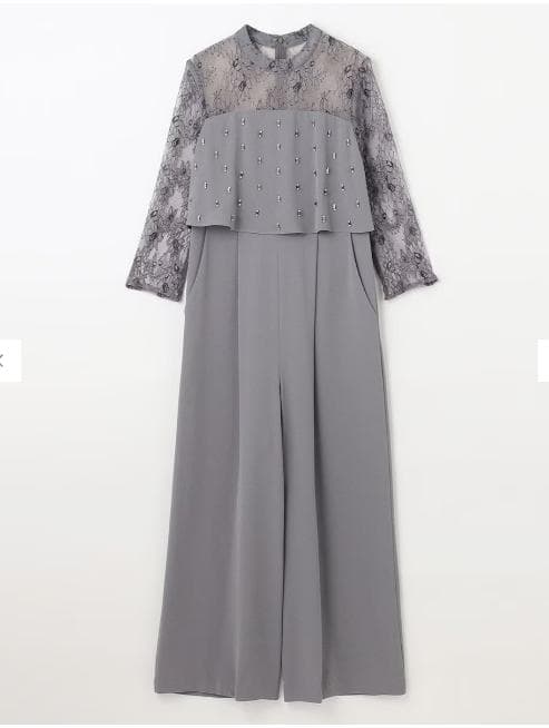 美品　グレースコンチネンタル ワイドサロペット　オールインワン　お呼ばれ　レース