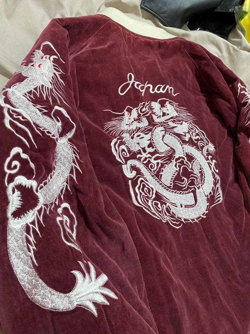 OPEN DICH ２面用　日本限定 龍虎 スカジャン 別珍　サテン