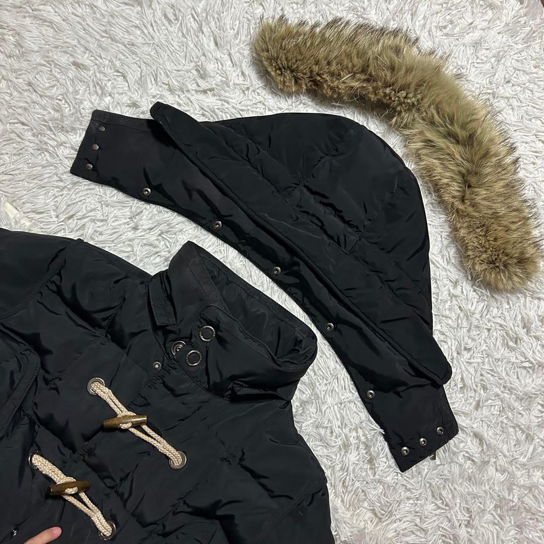 【】 モンクレール ダウンジャケット ブラック 激レア　肩ロゴ