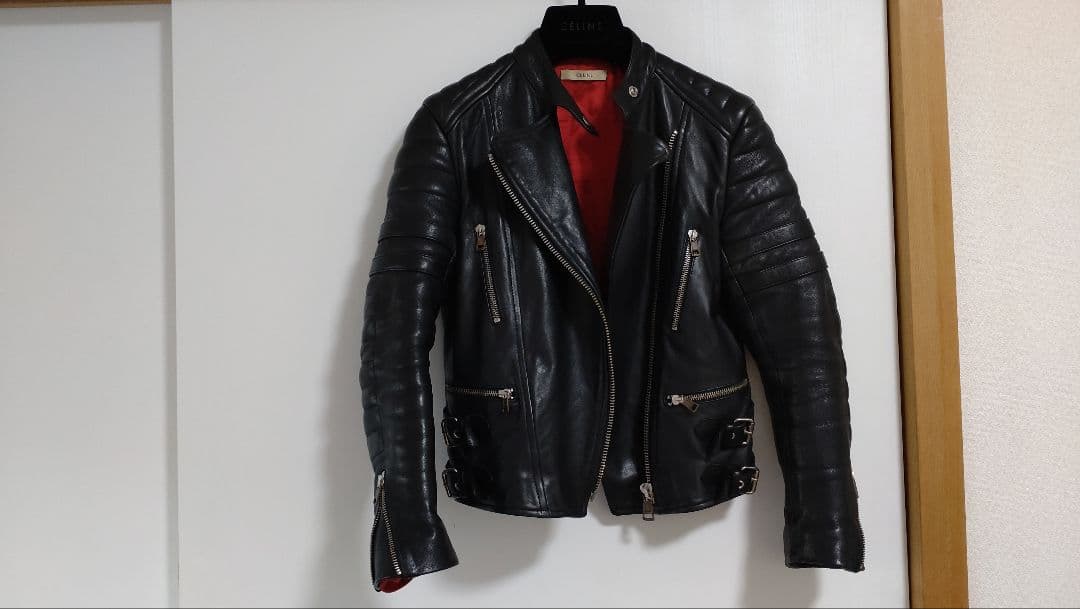 セリーヌceline フィービー　ブラック バイカー　ライダースジャケット