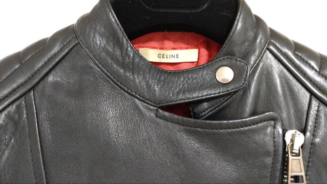 セリーヌceline フィービー　ブラック バイカー　ライダースジャケット
