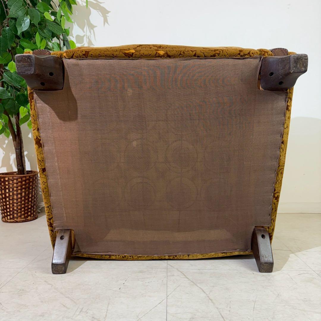 昭和レトロ 1人掛け ソファー　ダマスク柄 花柄 アームチェア アンティーク