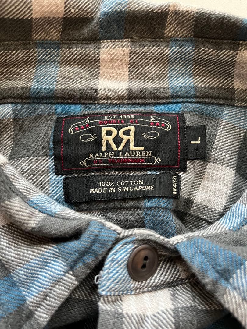 RRL ダブルアールエル 三つ星 フランネルシャツ サイズL