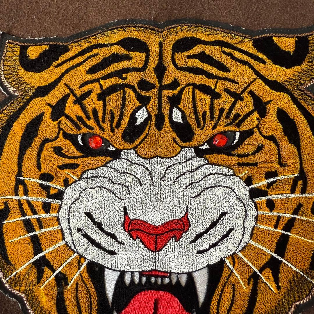 TOP GUN スタジャン TYPE MA1 ブラウン ワッペン 総柄 L相当