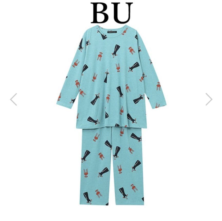 新品タグ付き マタノアツコ パジャマ ルームウェア ドレス ブルー M