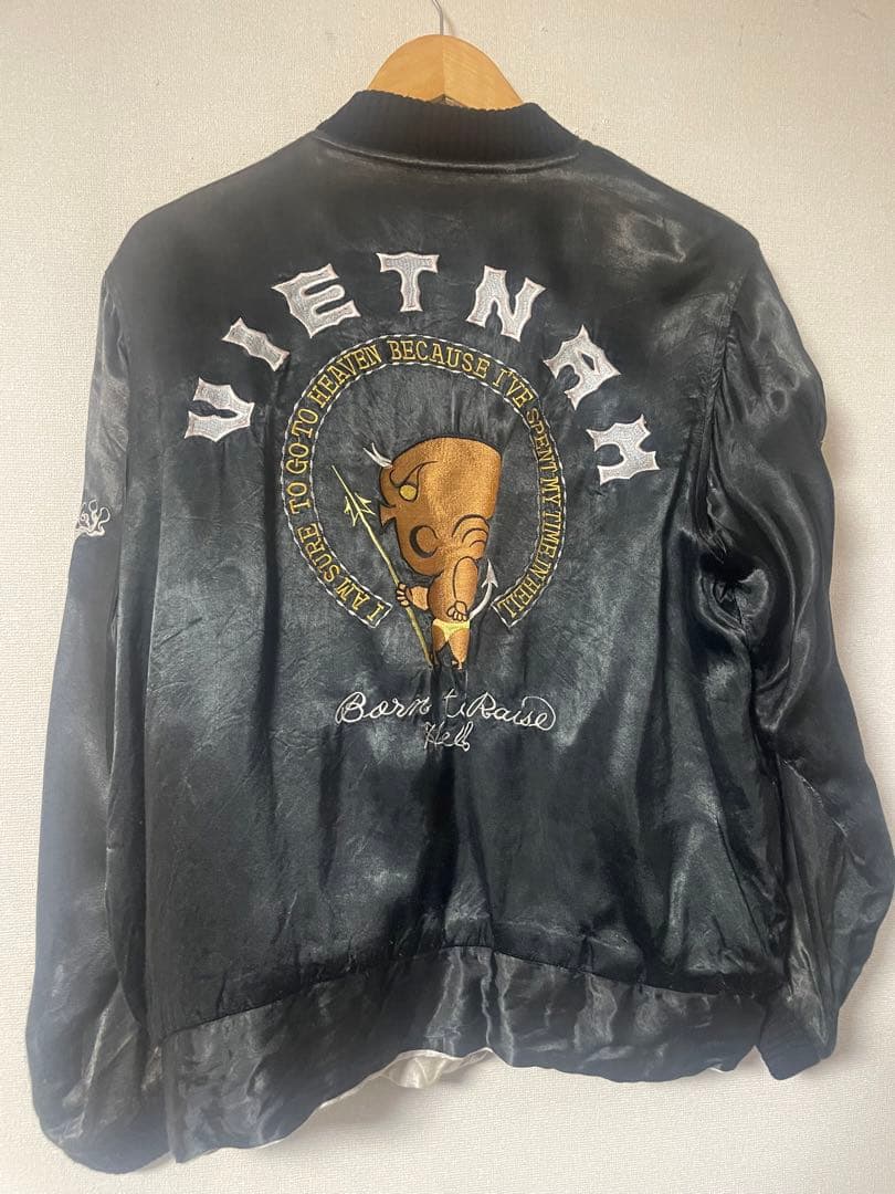 80s〜90s ベトジャン　スーベニアジャケット　レッドデビル　リバーシブル