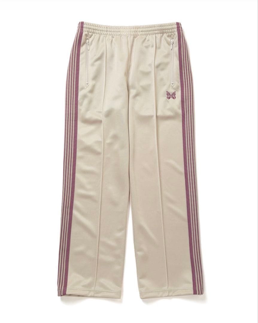 Needles★TRACK PANT POLY SMOOTHホワイト/ピンクXS