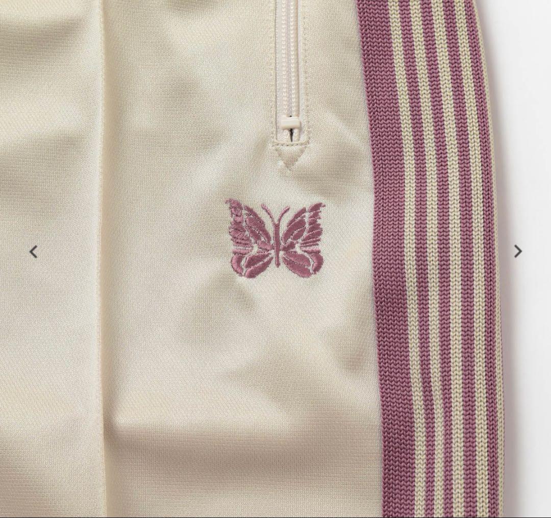 Needles★TRACK PANT POLY SMOOTHホワイト/ピンクXS