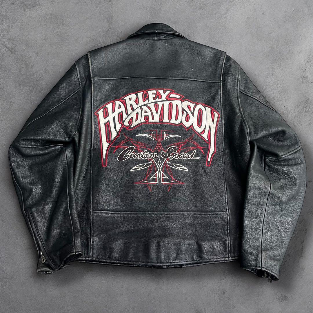 HARLEY-DAVIDSON 本革 レザーライダースジャケット M 古着