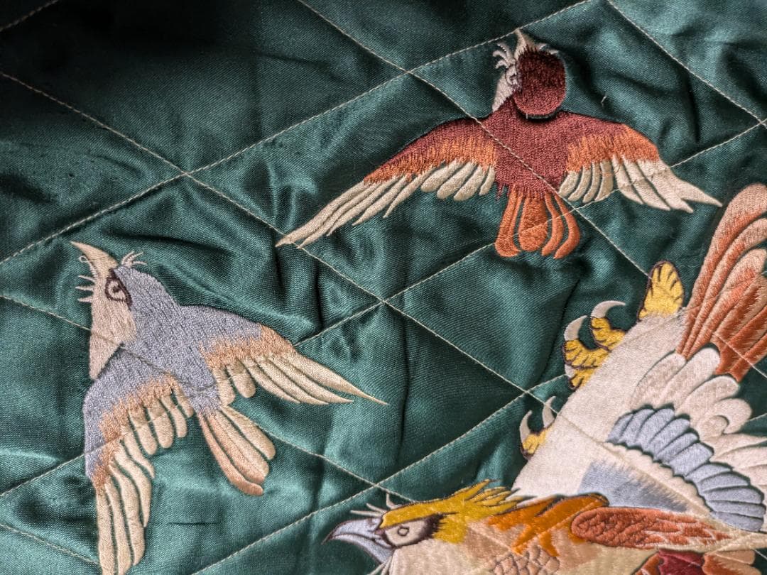 90s テーラー東洋スカジャン M品番 虎x鷲 リバーシブル Mサイズ虎刺繍