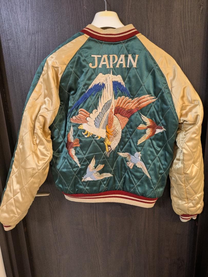 90s テーラー東洋スカジャン M品番 虎x鷲 リバーシブル Mサイズ虎刺繍