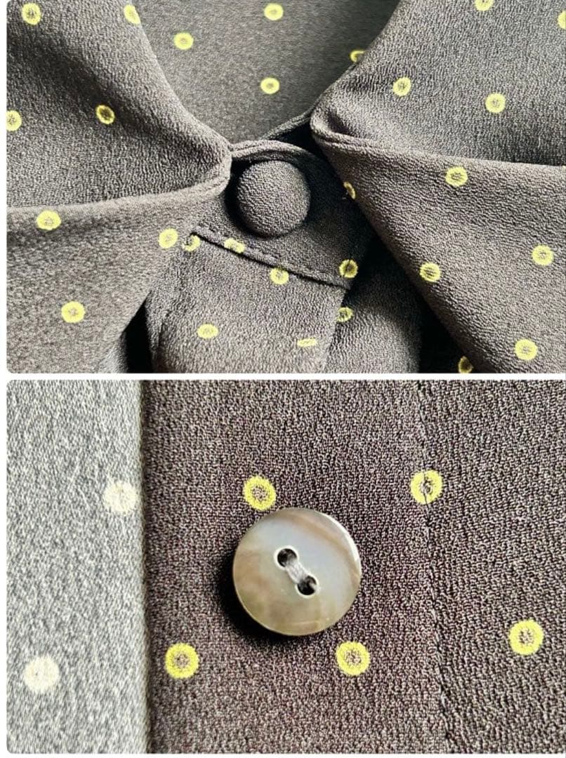 未使用級♡セオリーリュクス ブラウス ボウタイ ドット柄