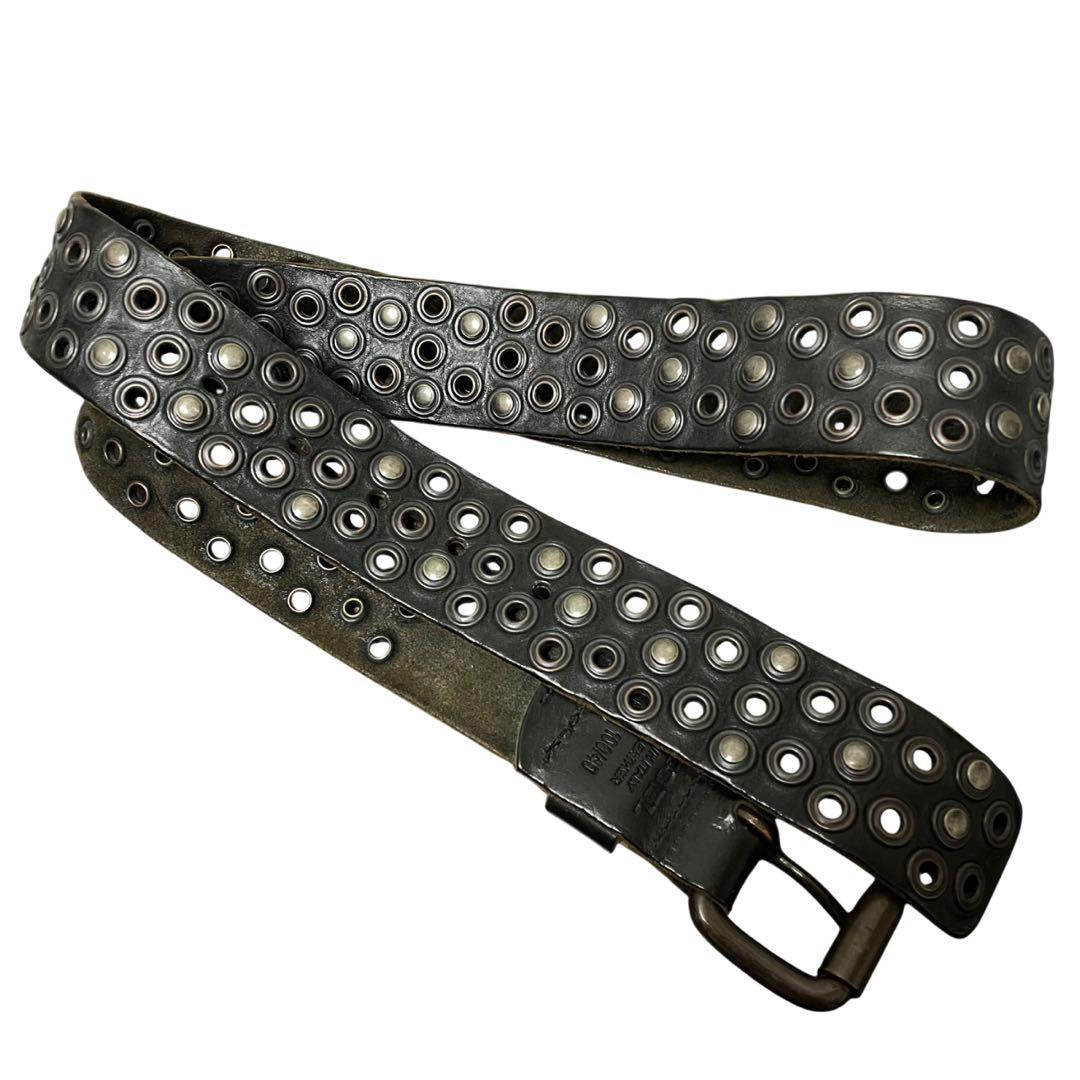 y2k DIESEL ディーゼル レザーベルト スタッズ イタリア製 本革