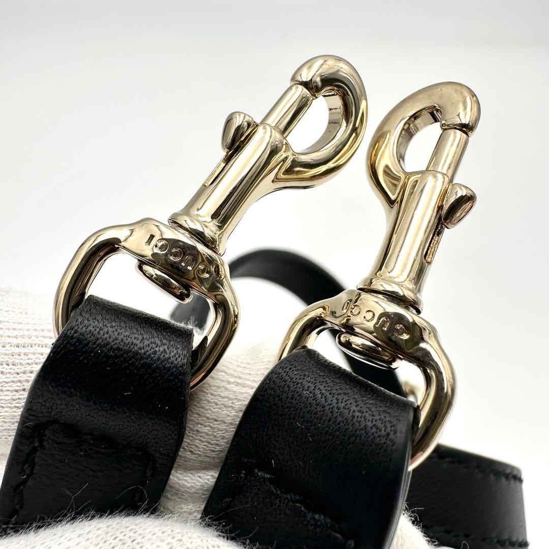 未使用✨ GUCCI グッチ ショルダーストラップ バッグ用 ST レザー 黒