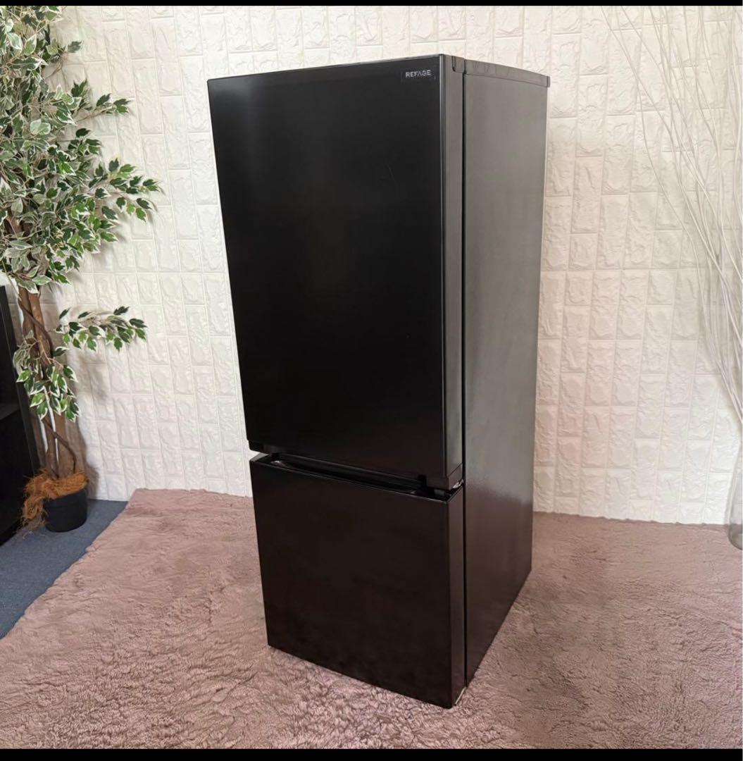 2024年製 黒い2ドア冷蔵庫　洗濯機
