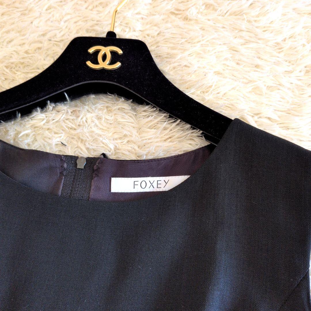 日本製★FOXEY　ワンピース　フリル　ブラック　38
