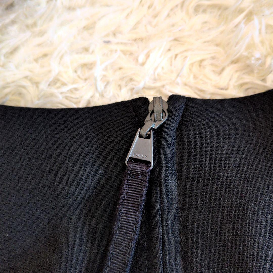 日本製★FOXEY　ワンピース　フリル　ブラック　38