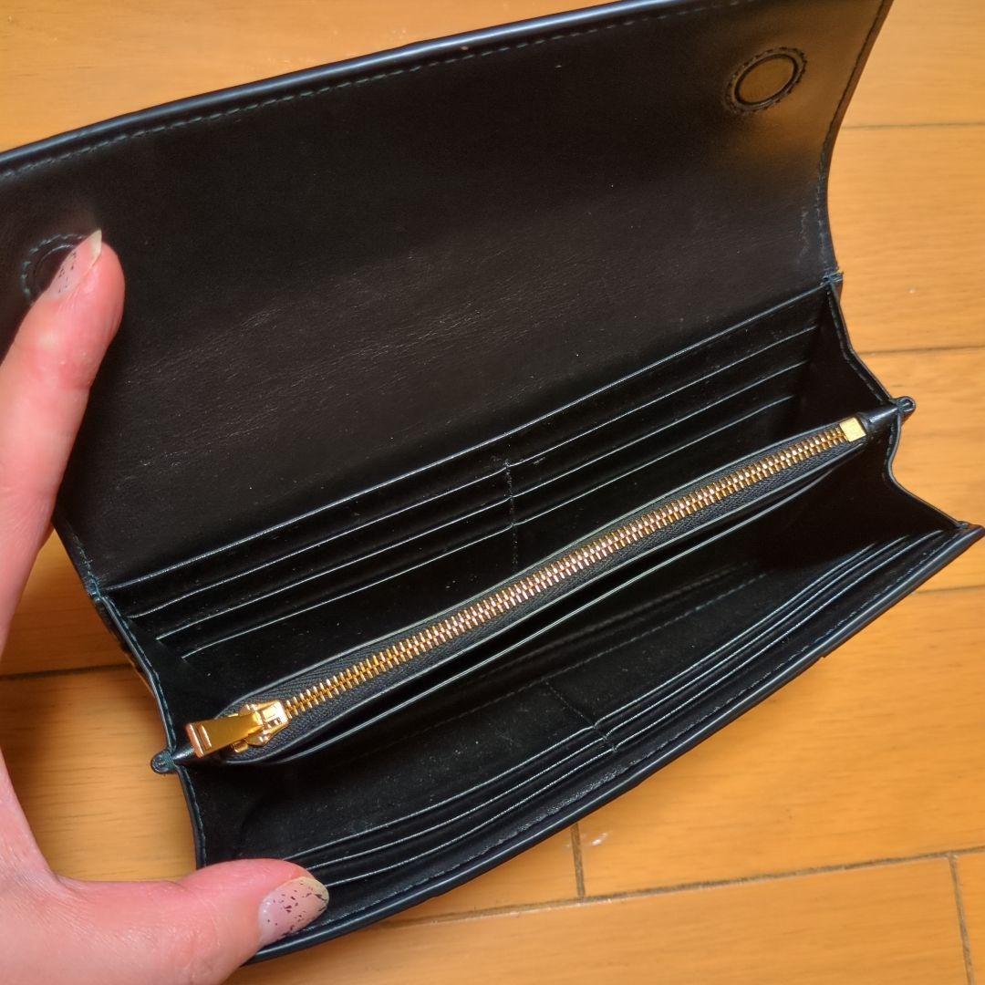 最終値下げ　ボッテガヴェネタ　マキシイントレチャートカセット　長財布　ブラック