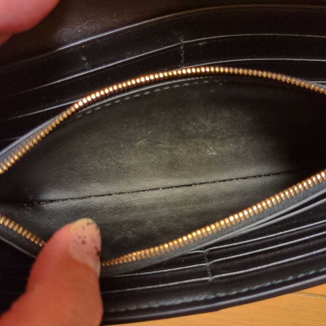 最終値下げ　ボッテガヴェネタ　マキシイントレチャートカセット　長財布　ブラック