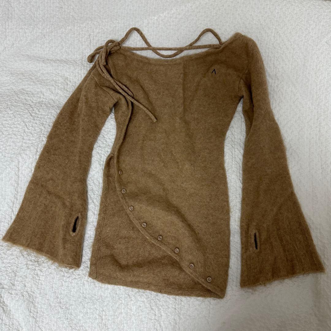 トップス andmary Fluffy loose knit beige