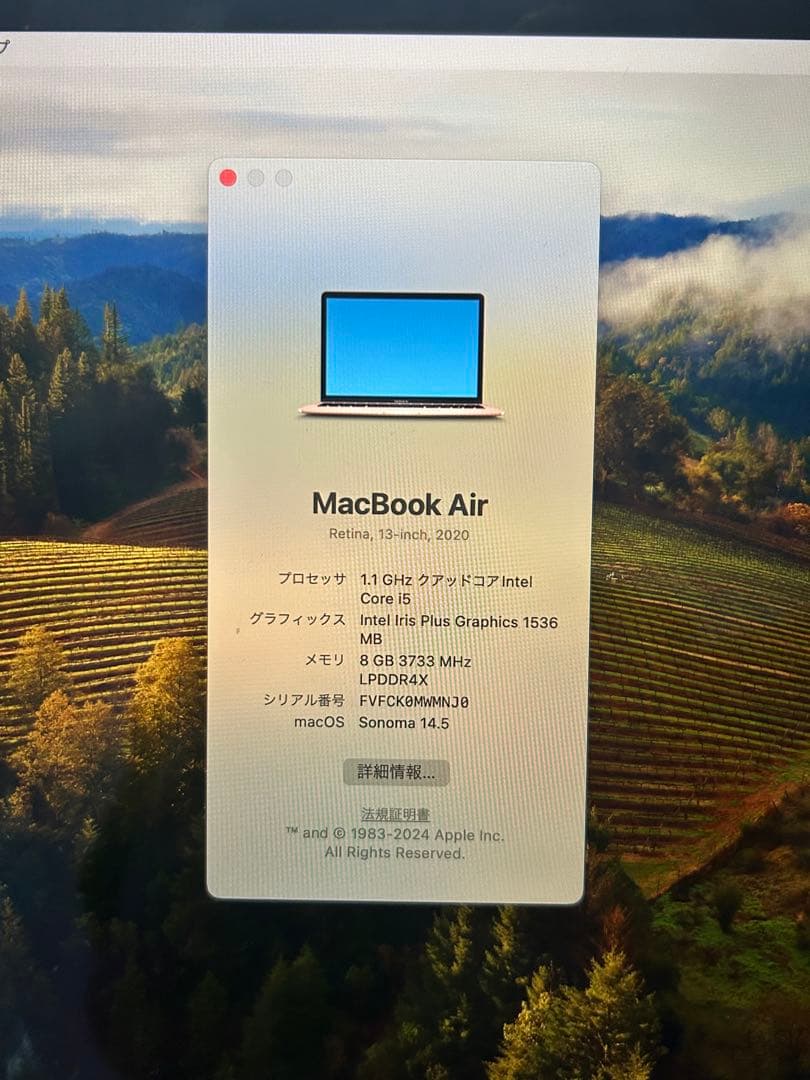 MacBook本体 MacBook Air (Retina, 13in, 2020) 8G/256G