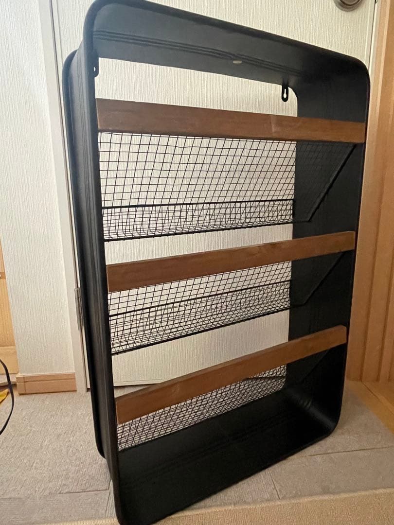 最終値下げ 木製 アイアン マガジンラック　シューズラック　インダストリアル