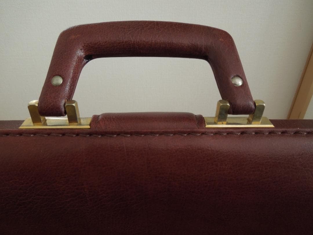 【しえもん】レザー製 バーガンディ ブリーフケース / 本革　鍵付き