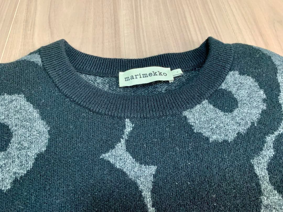 marimekkoのUNIKKO柄セーター/グレー/ウールニット マリメッコ