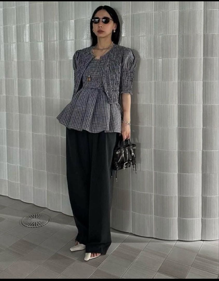 トップス MEDI BUSTIER SET SHIRRING SHORT TOP