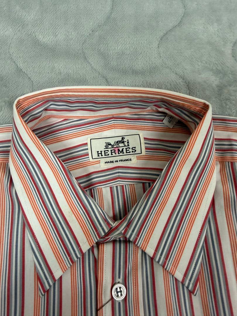 シ*キ様 【未使用品】 HERMES 【ストライプ シャツ】 エルメス フランス