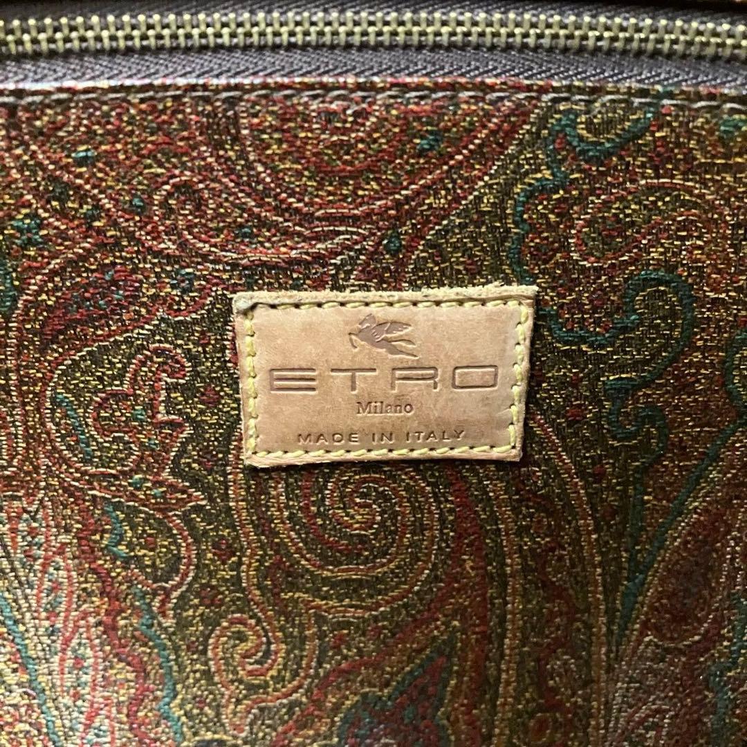 大人気☆ETRO☆エトロ☆ミニボストンバッグ☆レザー☆ペイズリー☆ブラウン！