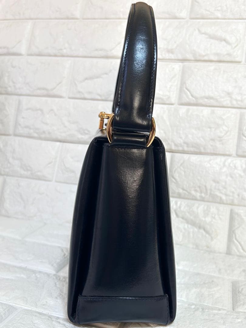 GUCCI カーフハンドバッグ　濃紺