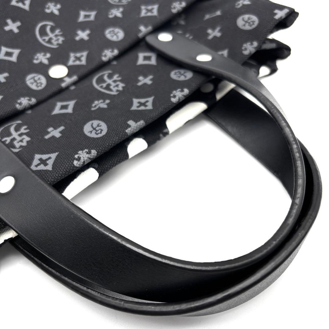 未使用に近い カステルバジャック ハンドバッグ ロゴ 総柄 手持ち ブラック