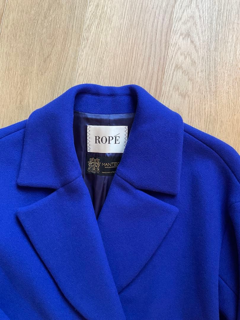 ROPE ロペ MANTECO ウール オーバーサイズ ロングコート ブルー36