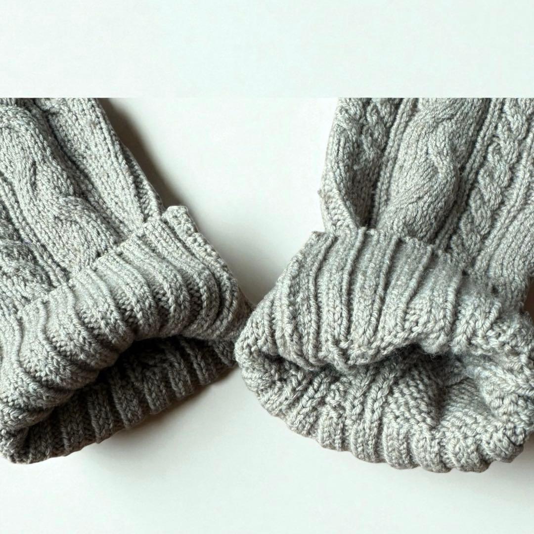 バーバリーブルーレーベル 38 ダッフル コート ケーブル ニット　ファー付