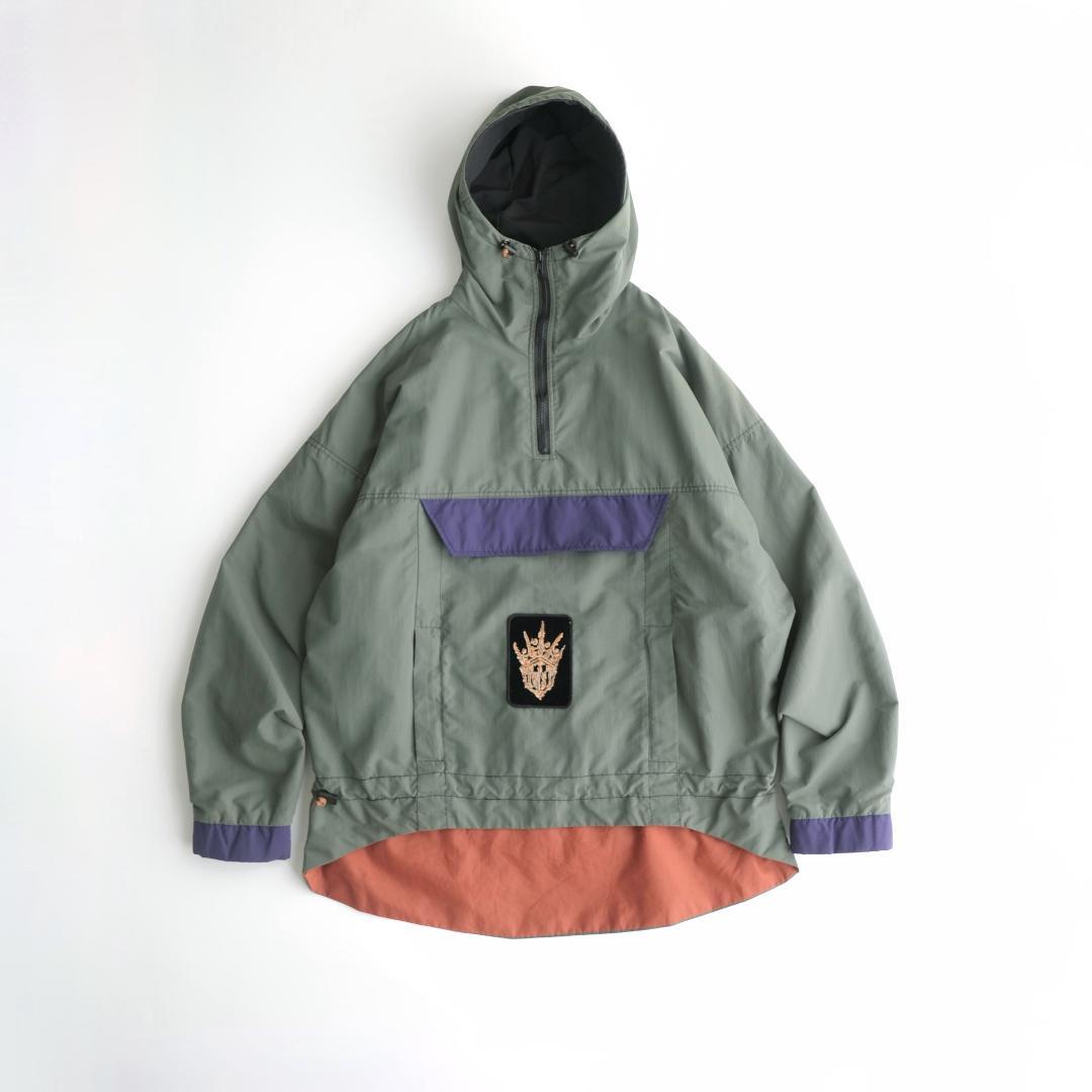 twist USA製 ナイロンアノラックパーカー オリーブ L