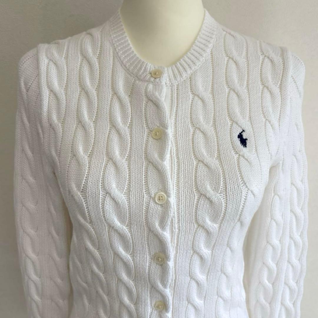 【美品】 ポロラルフローレン コットン ケーブルニット カーディガン