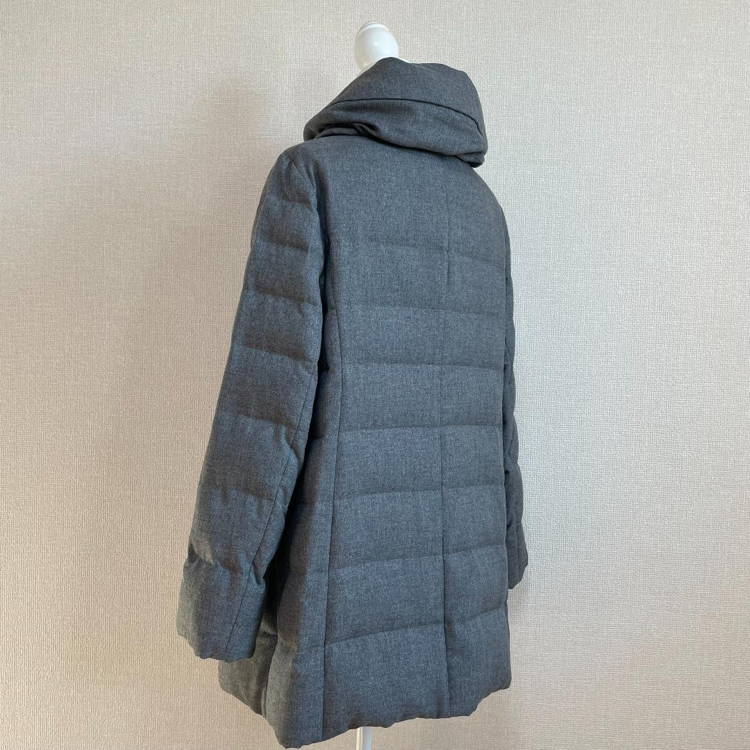 トランスワーク グレー ダウンコート 46 大きいサイズ 美品 秋冬 三陽商会