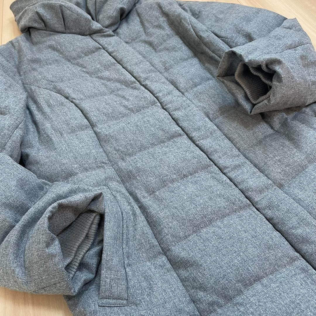 トランスワーク グレー ダウンコート 46 大きいサイズ 美品 秋冬 三陽商会