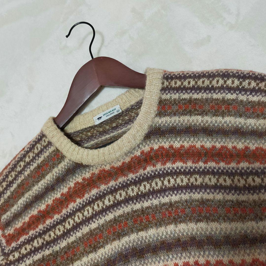 美品アイルランド製　INISMEAIN　カシミヤアルパカ　フェアアイル柄　ニット
