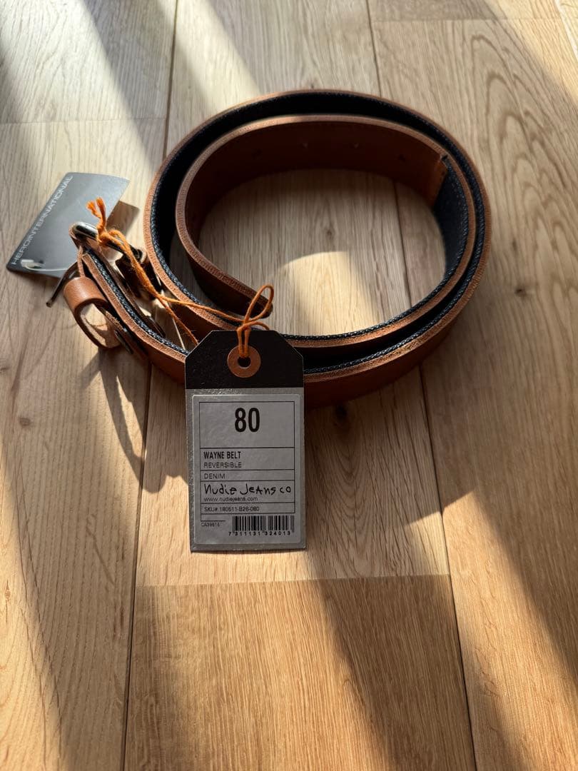 新品未使用Nudie Jeans レザー ベルト 80