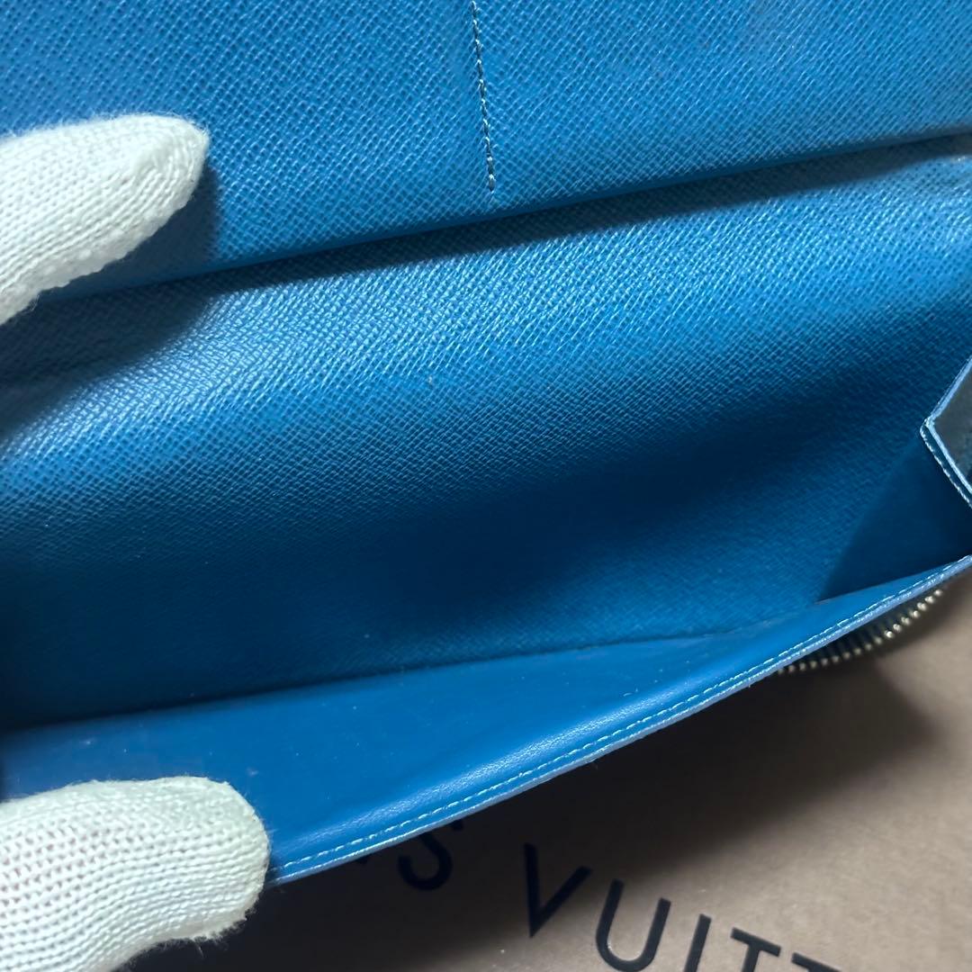 ルイヴィトン エピ ヴェルティカル 長財布 ブルー ファスナー