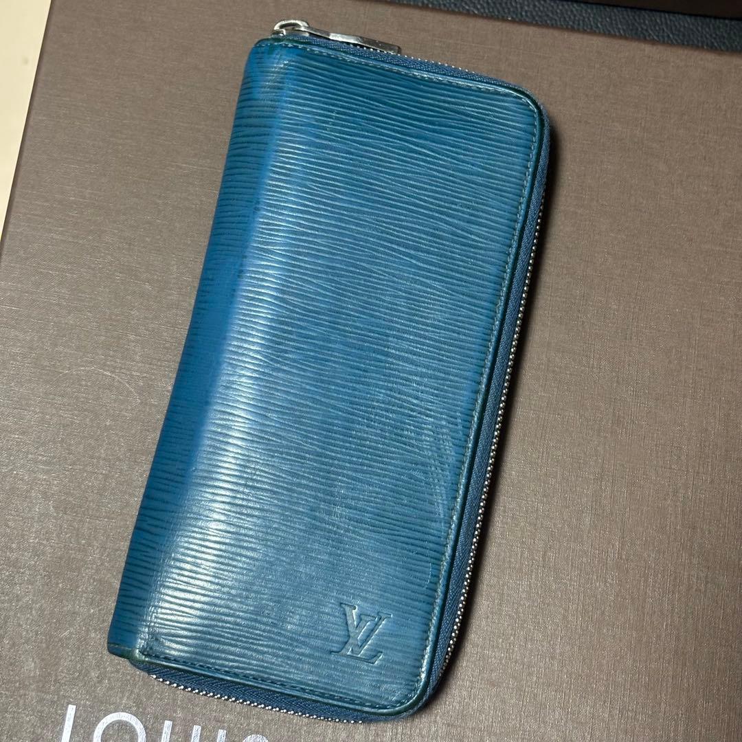 ルイヴィトン エピ ヴェルティカル 長財布 ブルー ファスナー